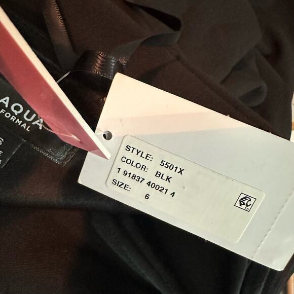 AQUA Strapless Plunging Black Formal Party Evening Dress - Picture 8 of 12